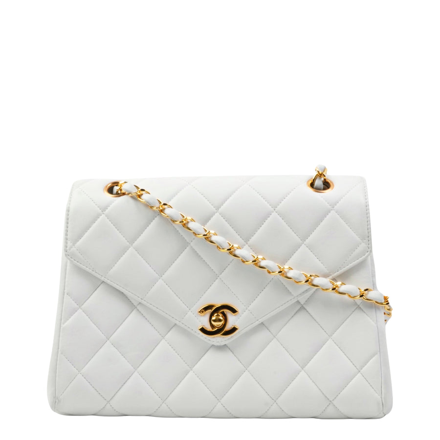 CHANEL 1994-1996 Matelassé Chain V-Flap Lambskin Shoulder Bag