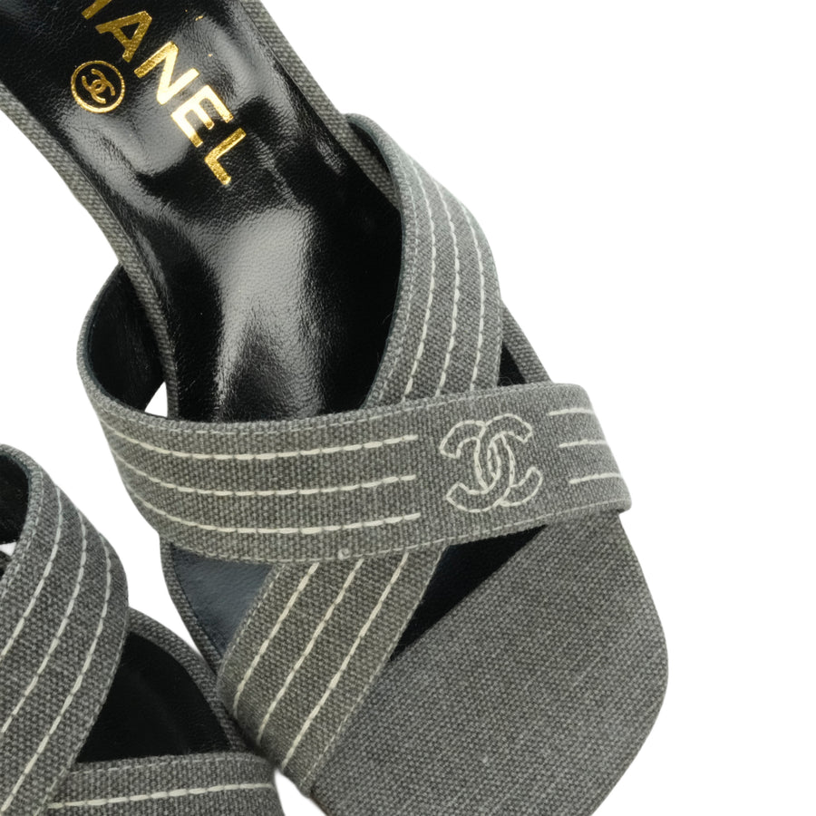 CHANEL Cross Strap Sandals