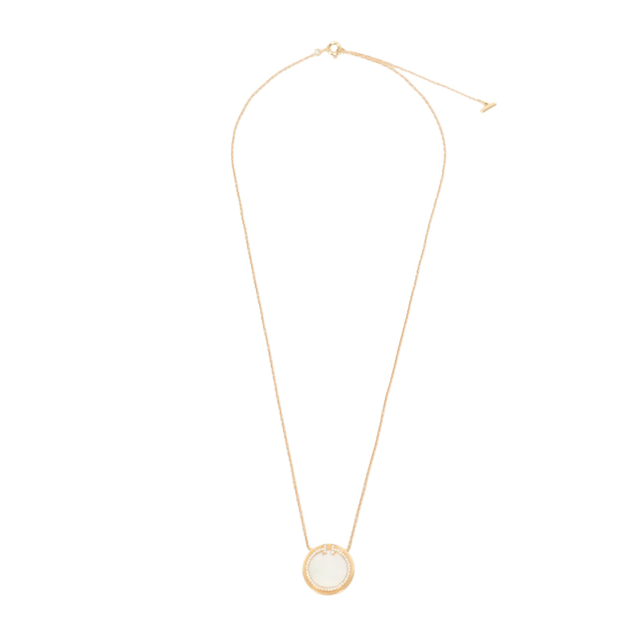 TIFFANY & CO. AU750 T Two Circle Diamond Necklace