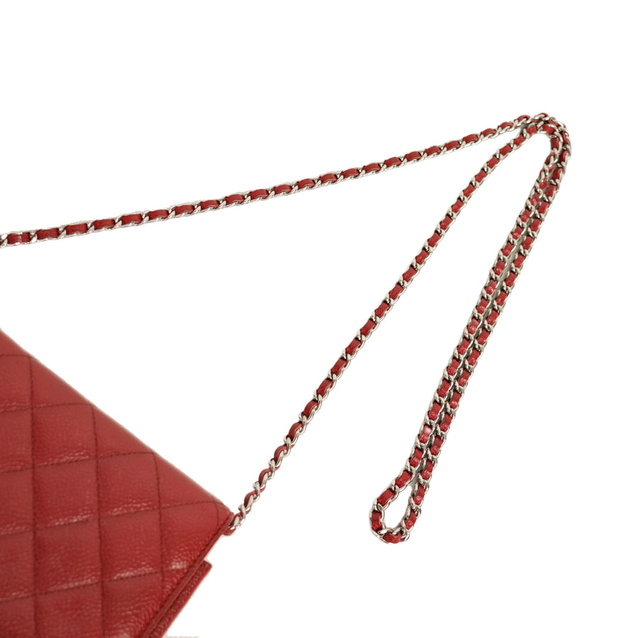 CHANEL 2014 Matelasse Caviar Skin Chain Wallet / Shoulder Bag