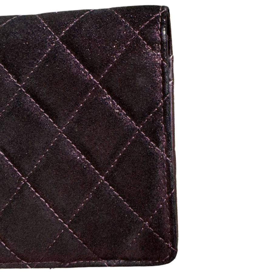 CHANEL Matelassé Tweed Bi-fold Long Wallet