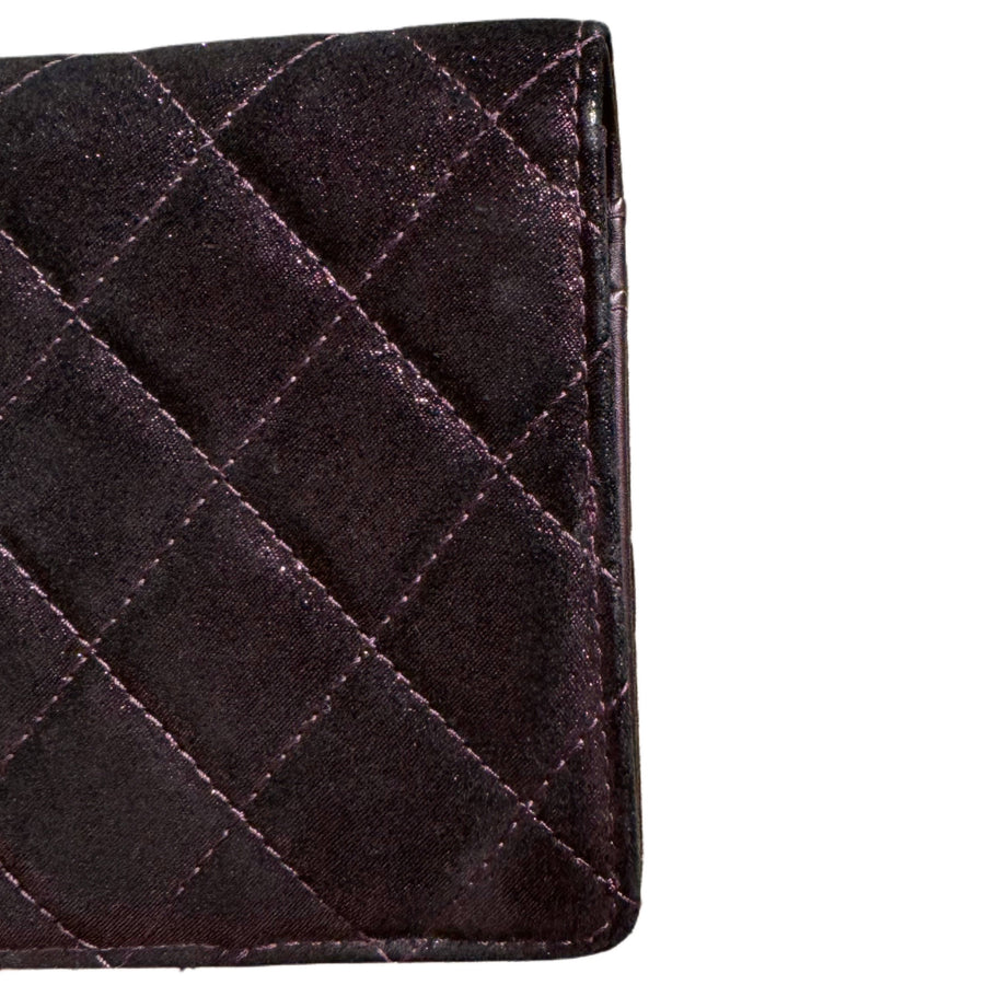 CHANEL Matelassé Tweed Bi-fold Long Wallet