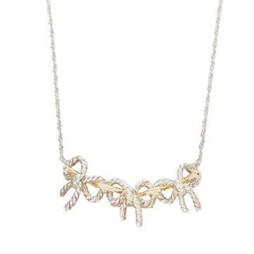 TIFFANY & CO. SV925 K18YG Triple Ribbon Necklace