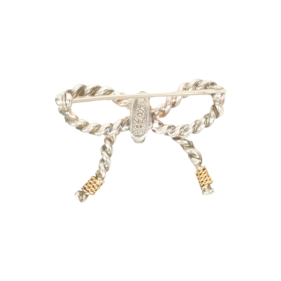 TIFFANY & CO. SV925 K18YG Ribbon Brooch