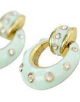 Vintage-Style Enamel Rhinestone Earrings