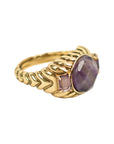 Vintage-Style Rhinestone Adjustable Ring(Gold-Plated Brass)