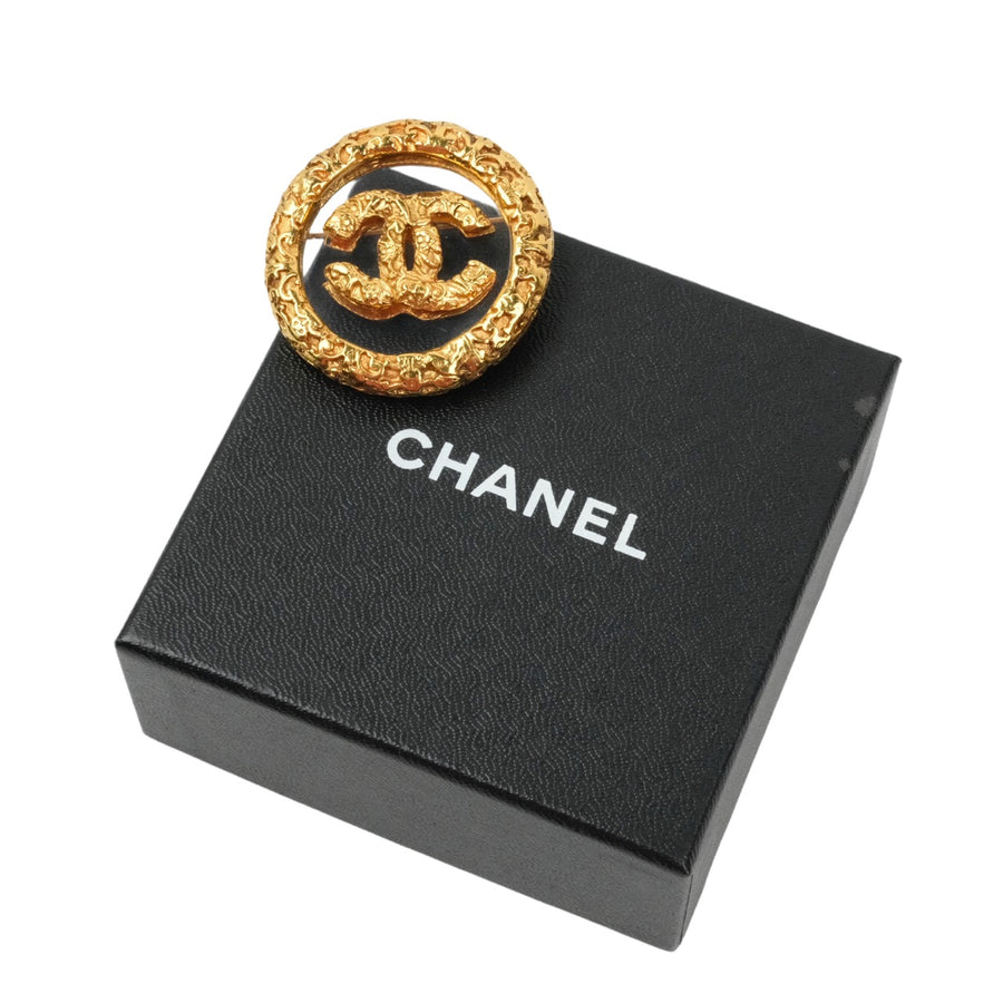 CHANEL Coco Mark Lava Circle Brooch