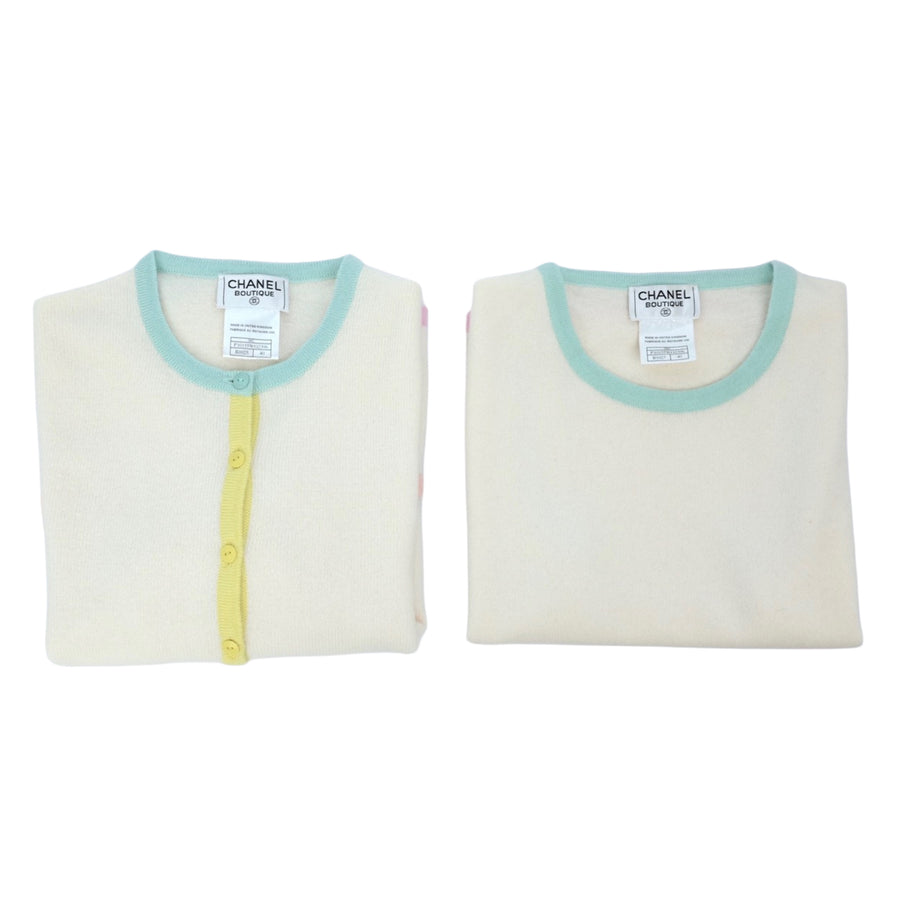 CHANEL 1998 Ensemble Knit Cashmere Size 40 Top