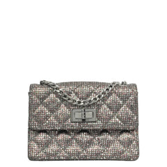 CHANEL 2010-2011 Matelassé 2.55 Chain Sequin Mini Shoulder Bag