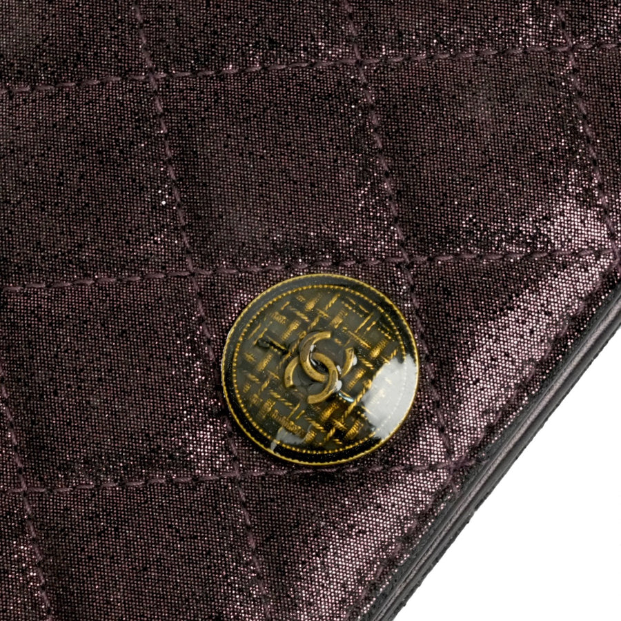 CHANEL Matelassé Tweed Bi-fold Long Wallet