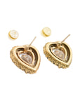 Vintage-Style Heart Alphabet Earrings