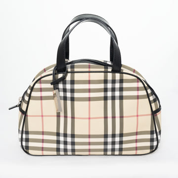 BURBERRY Leather Nova Check Handbag