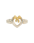 TIFFANY & CO. SV925 K18YG Open Heart Ribbon Ring