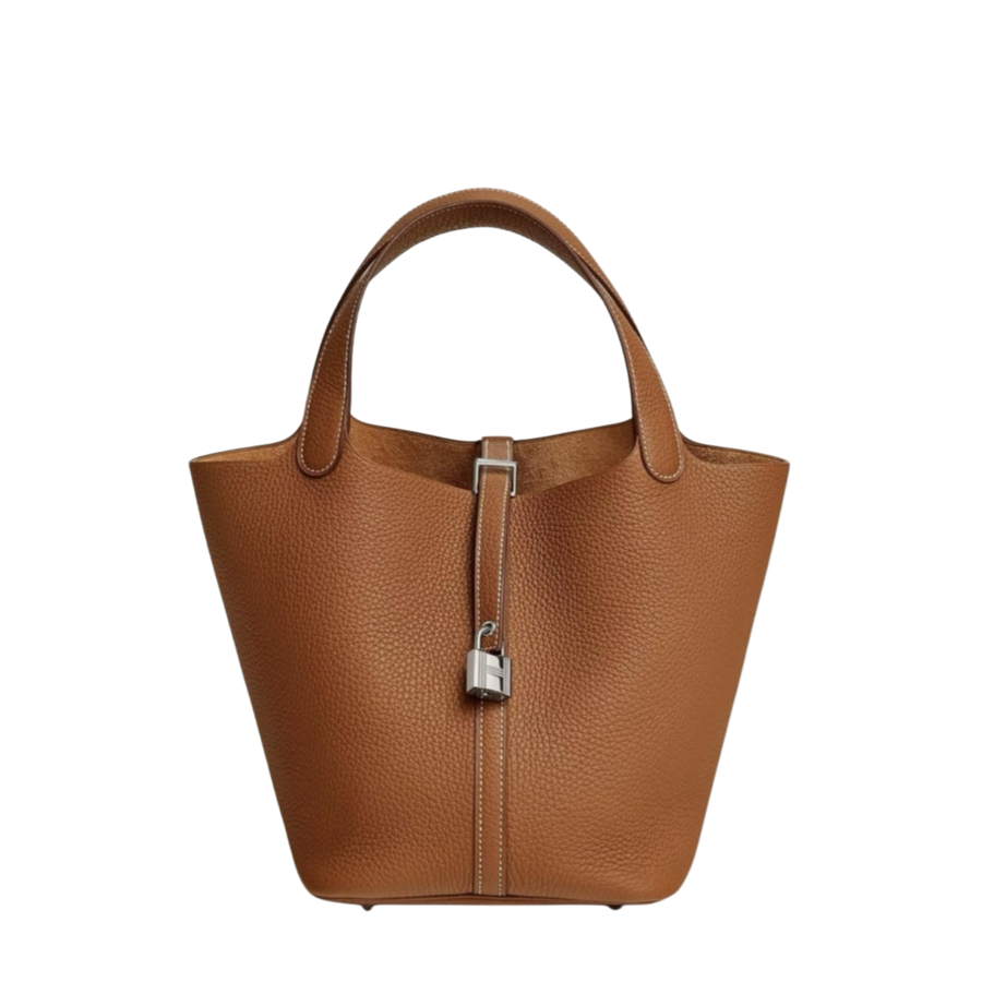 HERMES Picotan Lock MM Hardware Togo Leather Handbag