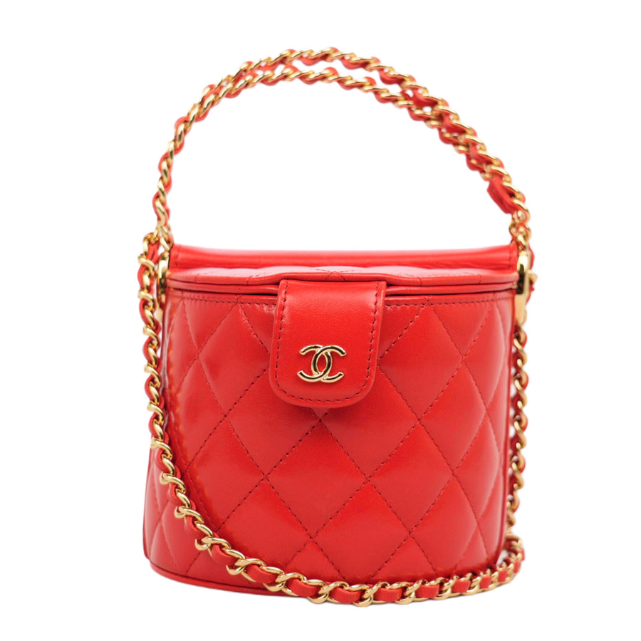 CHANEL Matelassé Lambskin Vanity Bag Handbag/Shoulder Bag