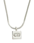 CHRISTIAN DIOR CD Logo Square Necklace