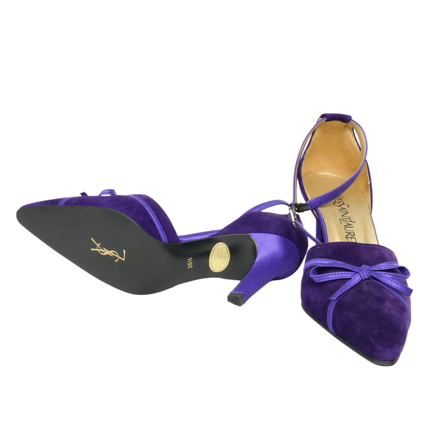 YVES SAINT LAURENT Pumps with Blue Ribbon