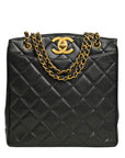 CHANEL 1997–1999 Coco Mark Matelassé Caviar Skin Tote Bag / Shoulder Bag
