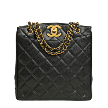 CHANEL 1997–1999 Coco Mark Matelassé Caviar Skin Tote Bag / Shoulder Bag