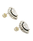 Vintage-Style Heart Rhinestone Earrings(Rhodium-Plated Brass)