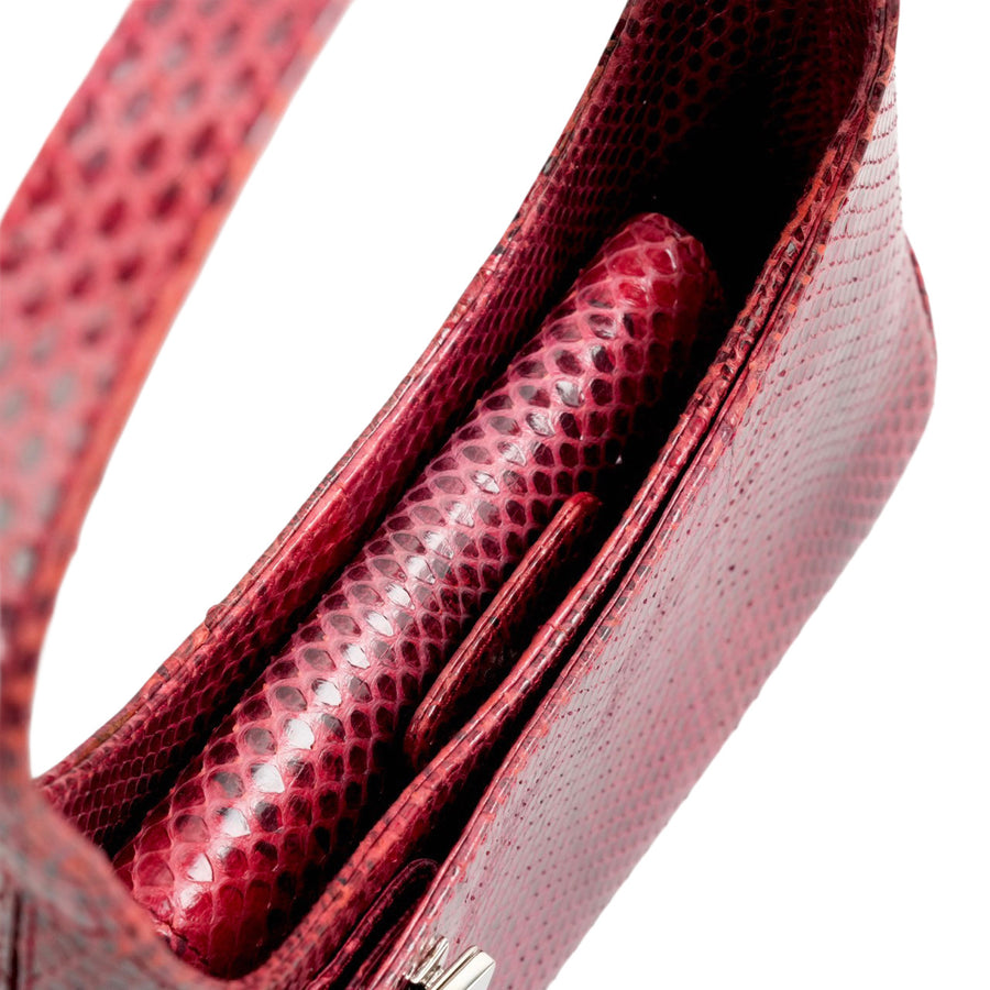 SALVATORE FERRAGAMO Ultra Rare Lizard Leather Parent-Child Bag Handbag