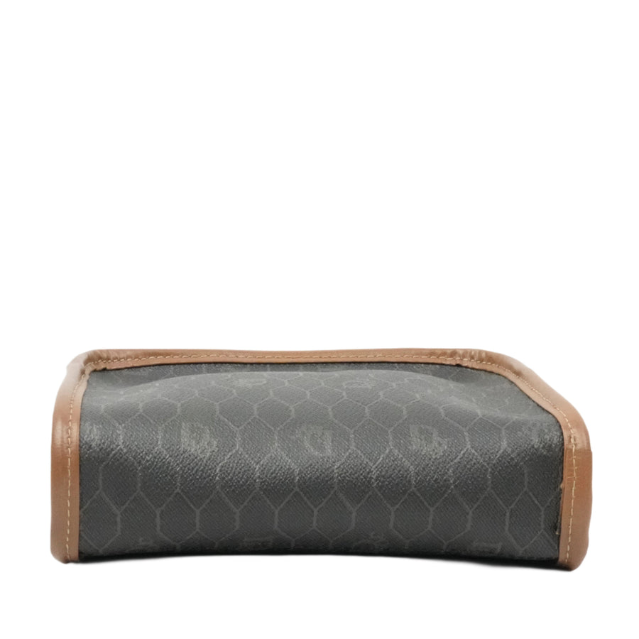 CHRISTIAN DIOR Canvas Honeycomb Pattern Pouch