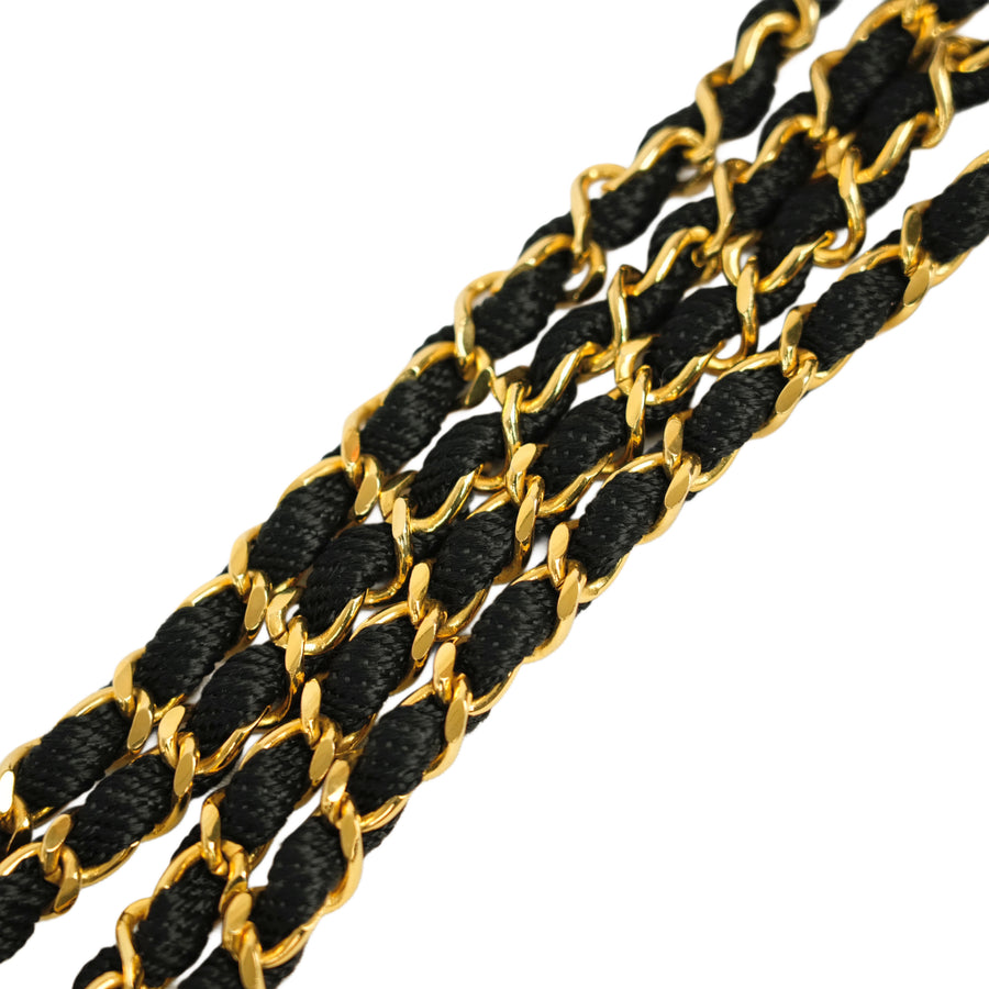 CHANEL 1986–1988 Matelassé Rhinestone Coco Mark Chain Shoulder Bag