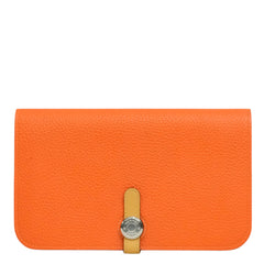 HERMES Dogon GM Taurillon Clemence Wallet