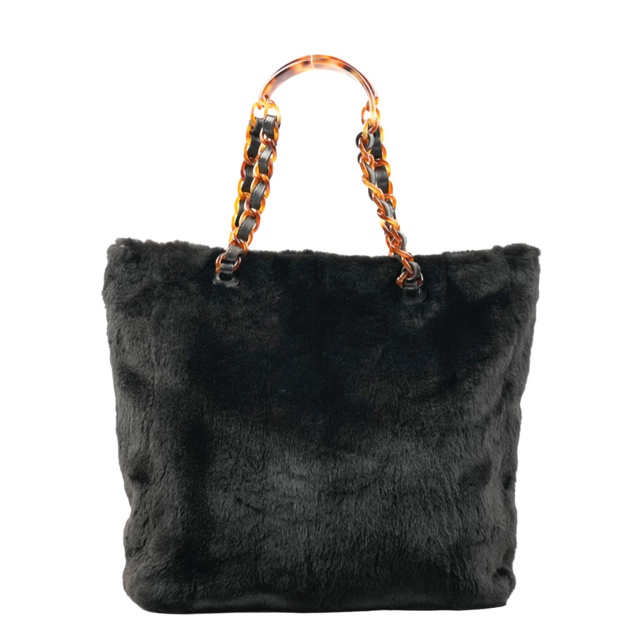 CHANEL 1997-1999 Rabbit Fur Tote Bag