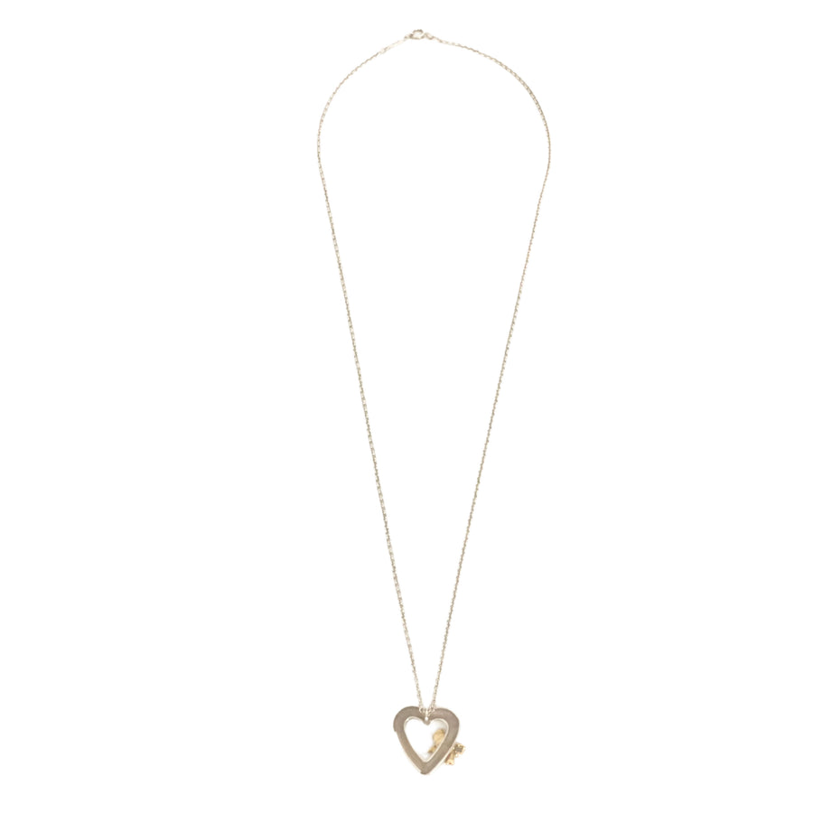 TIFFANY & CO. SV925 K18YG Open Heart Ribbon Necklace