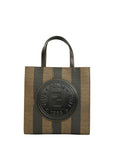 FENDI Logo Pequin Handbag / Backpack / Shoulder Bag 3-Way