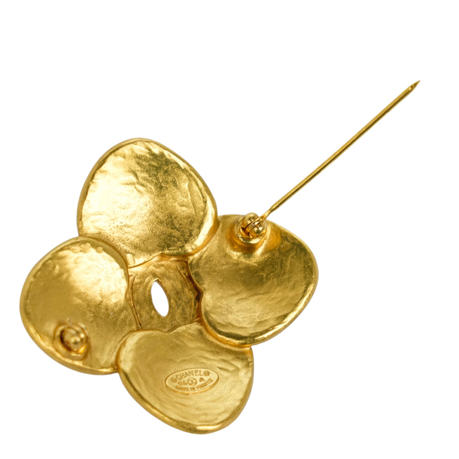 CHANEL Flower Motif Coco Mark Brooch