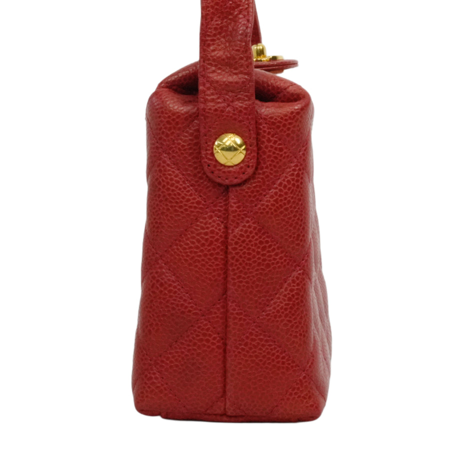 CHANEL 1991–1994 Matelassé Coco Mark Caviar Skin Shoulder Bag