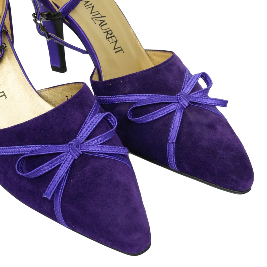 YVES SAINT LAURENT Pumps with Blue Ribbon
