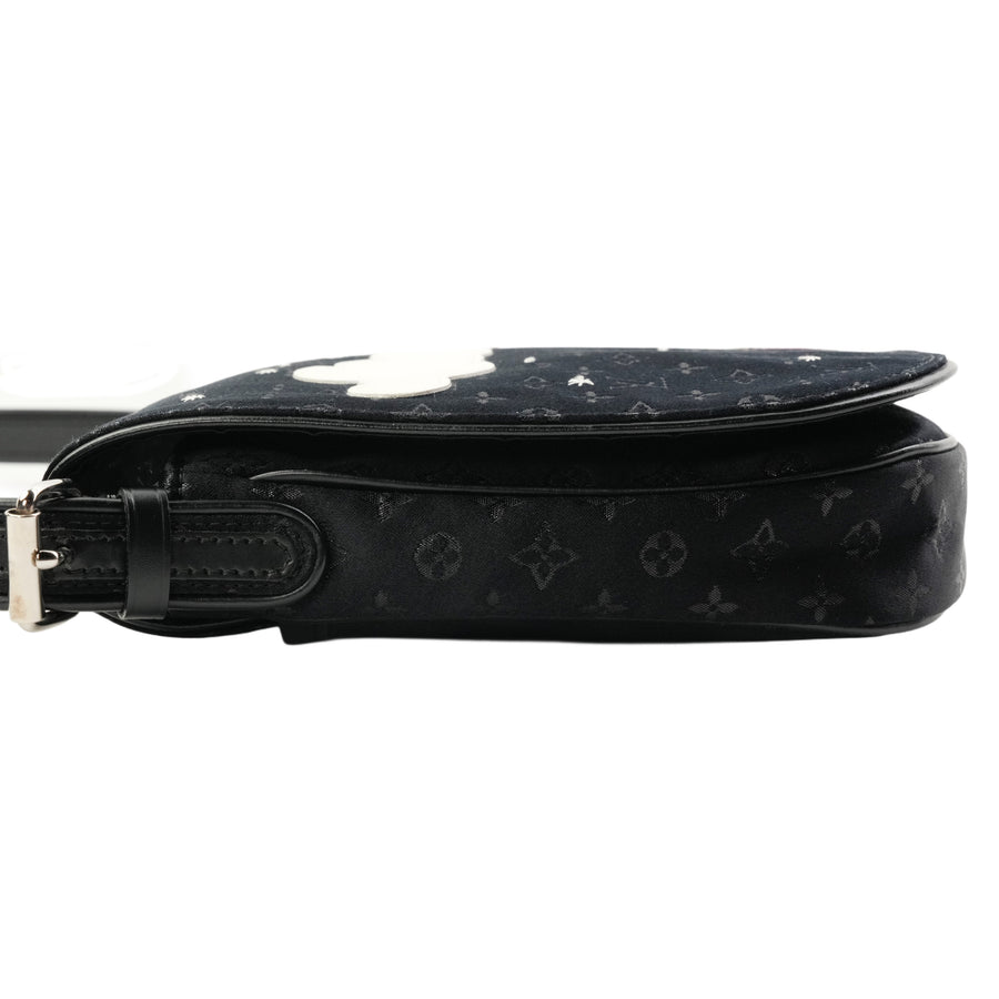 LOUIS VUITTON Monogram Comte De Femusette Satin Noir Shoulder Bag M92273