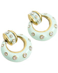 Vintage-Style Enamel Rhinestone Earrings