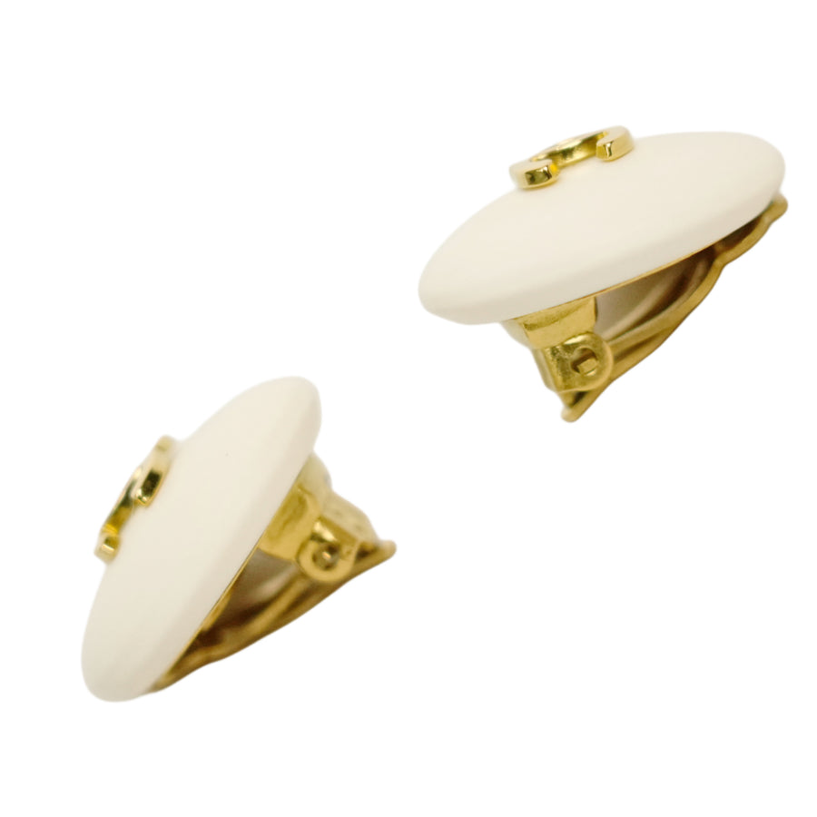 CHANEL Coco Mark Button Earrings