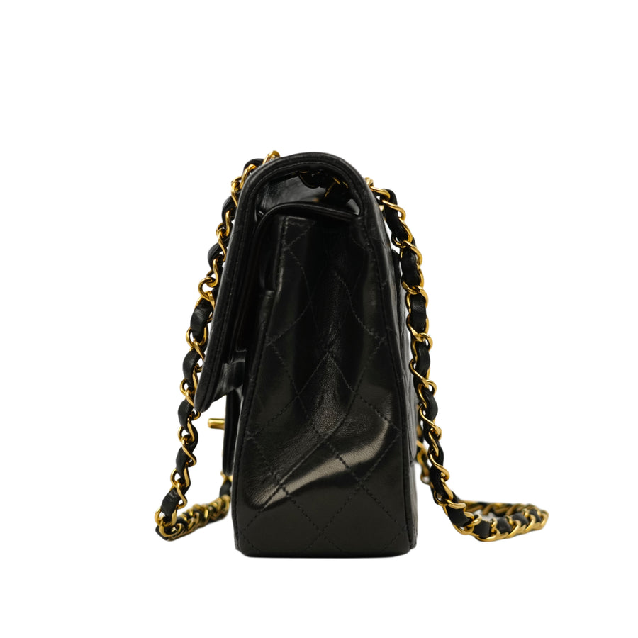 CHANEL 1994–1996 Matelassé Double Flap Lambskin Shoulder Bag