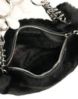 CHANEL 2002–2003 Fur Coco Mark Chain Shoulder Bag