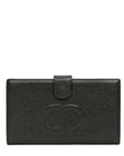 CHANEL 2003-2004 Coco Mark Caviar Skin Long Wallet
