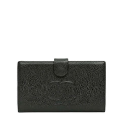 CHANEL 2003-2004 Coco Mark Caviar Skin Long Wallet