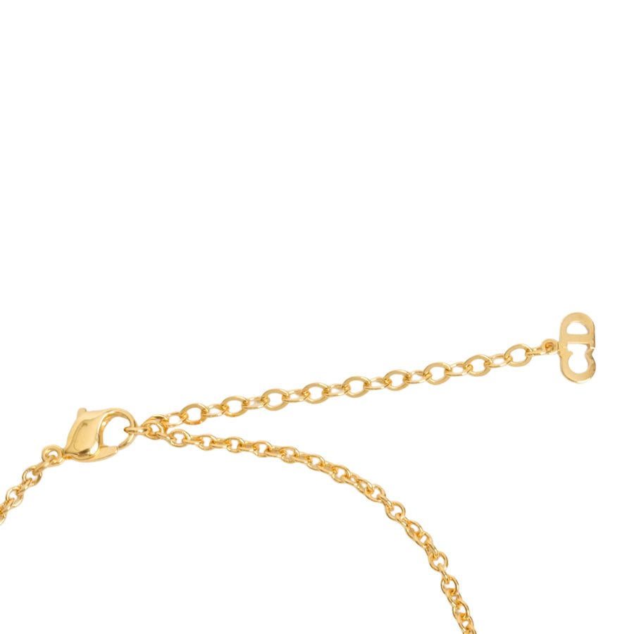 CHRISTIAN DIOR V-Shaped Rhinestone Necklace