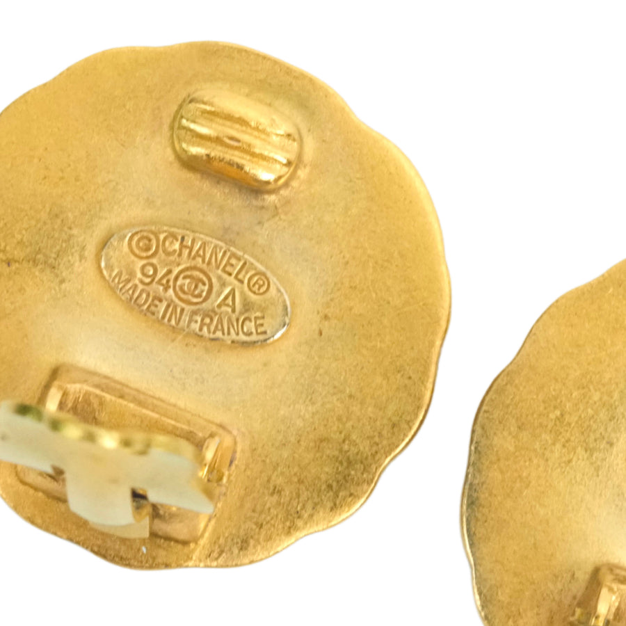 CHANEL Button Coco Mark Earrings