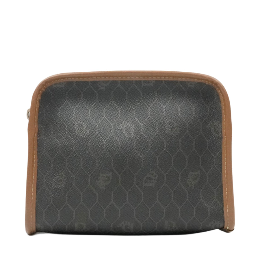 CHRISTIAN DIOR Canvas Honeycomb Pattern Pouch
