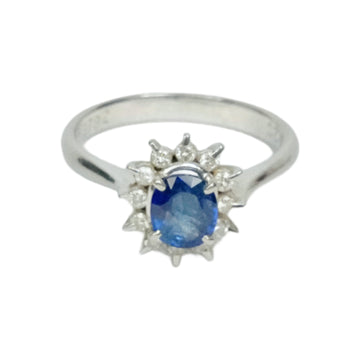 PT900 Sapphire 0.93ct Diamond 0.20ct Ring