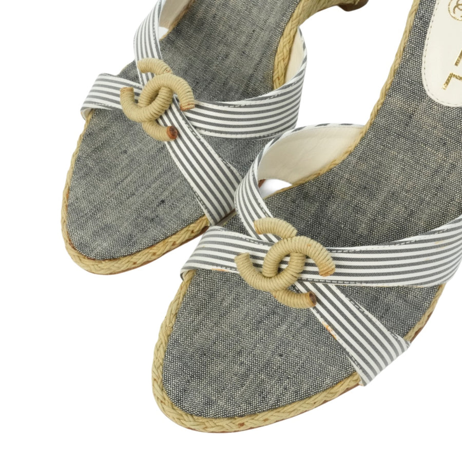 CHANEL Coco Mark Marine Mules Sandals