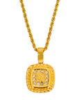 CHRISTIAN DIOR Square Dior Logo Rhinestone Necklace