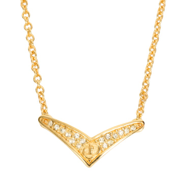 CHRISTIAN DIOR V-Shaped Rhinestone Necklace