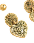 Vintage-Style Heart Alphabet Earrings(Gold-Plated Brass)