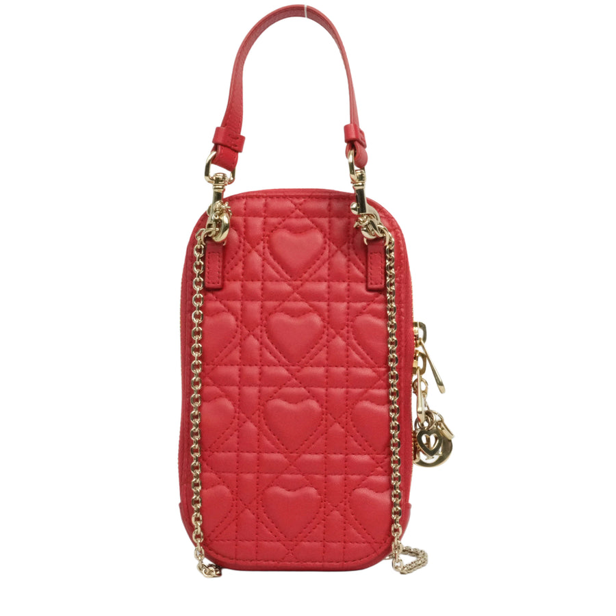 CHRISTIAN DIOR Lady Dior Call'in Dior Phone Holder / Shoulder Bag